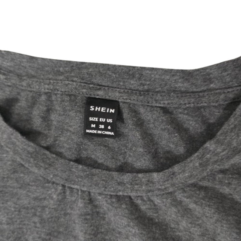 Alien Graphic Tee Shein Gray "Travel Around the World" Shirt – Size M