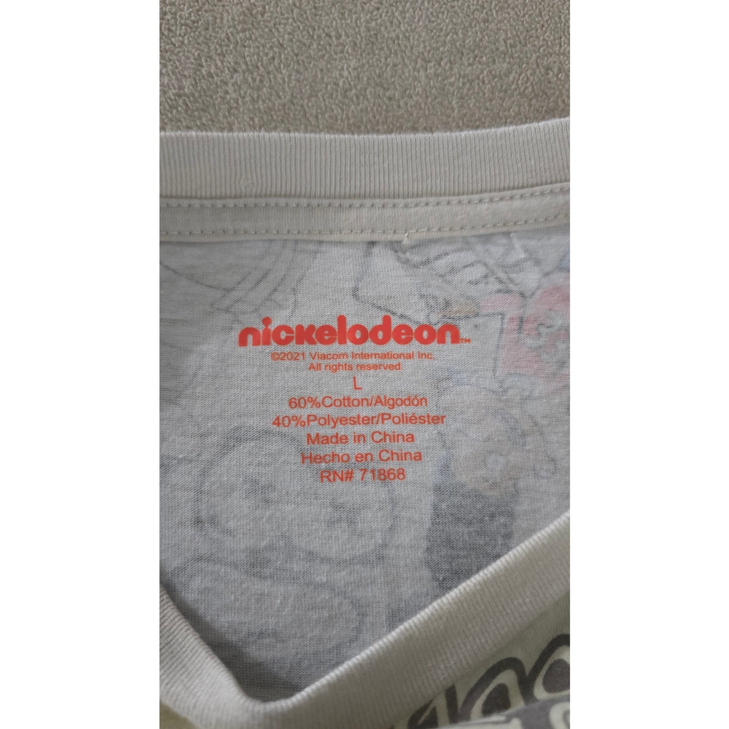 Hey Arnold! All-Over Print T-Shirt – Nickelodeon Graphic Tee – Men’s Size Large