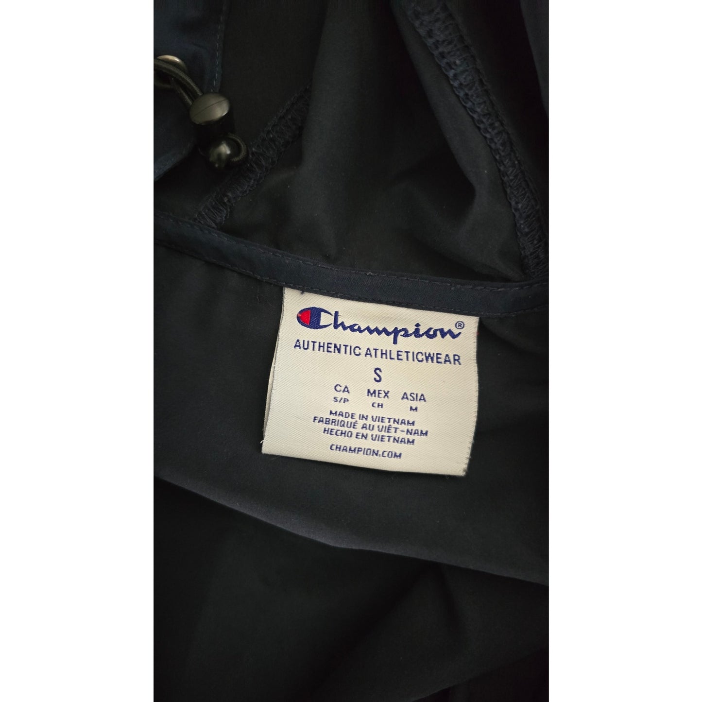 Champion 1/4 Zip Navy Pullover Windbreaker Hoodie – Men’s Size Small