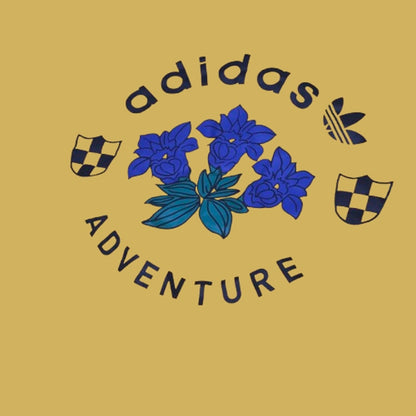 Adidas Adventure Floral Logo Tee Yellow | Men's Size L