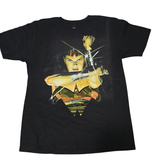 Wonder Woman DC Comics Black Graphic Tee – Size M – Vintage Comic Style Superhero Shirt