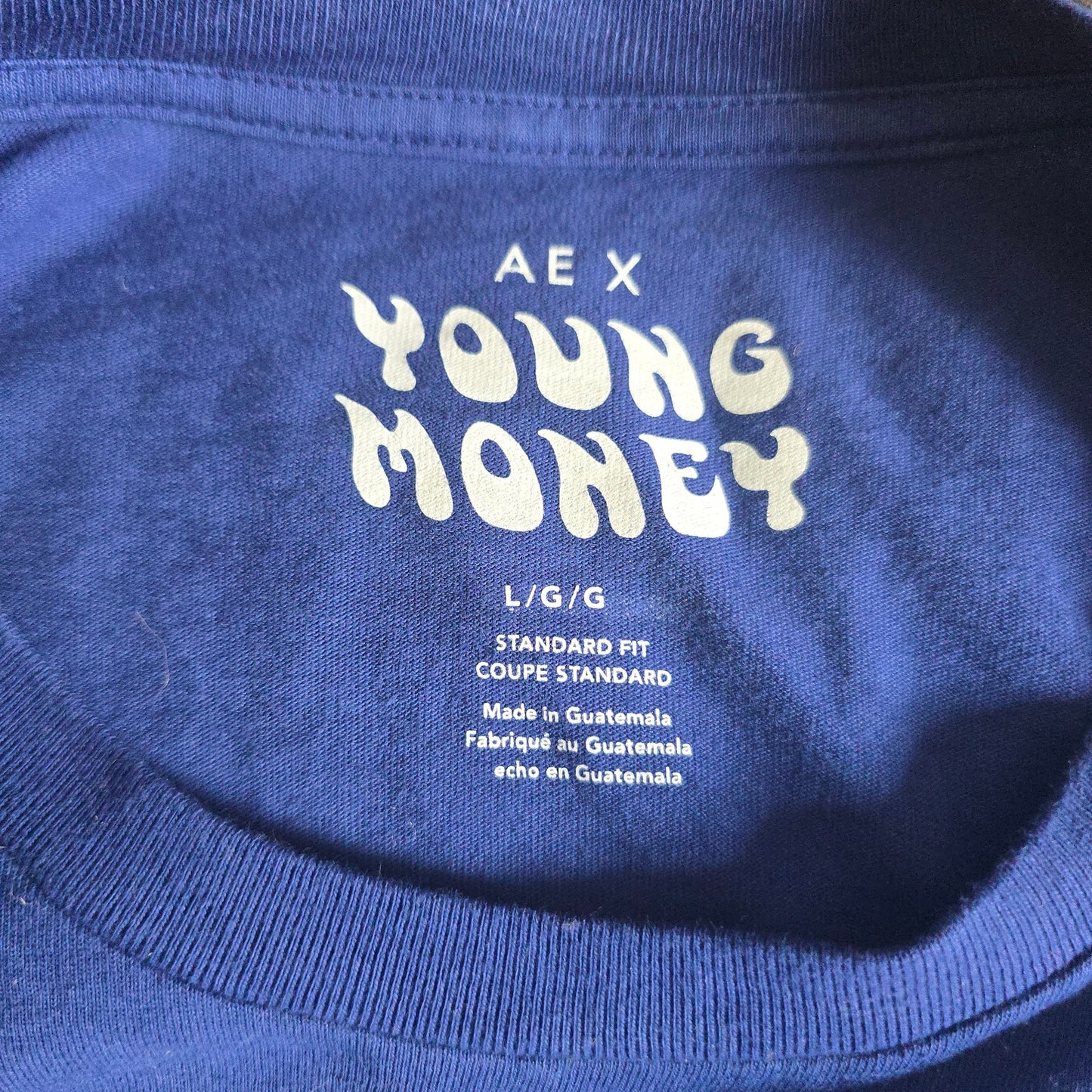 AEX x Young Money Tie-Dye Long Sleeve Shirt | Colorblock Streetwear Tee Size L
