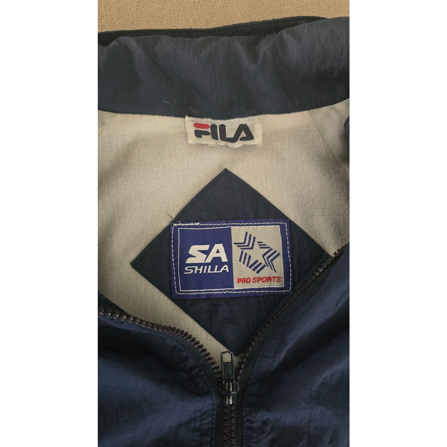 Vintage Fila Navy Full-Zip Windbreaker Jacket – Men’s Size XXL