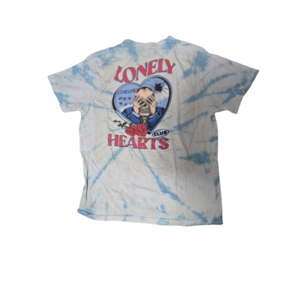 Lonely Hearts Club Tie-Dye T-Shirt Blue White Size M