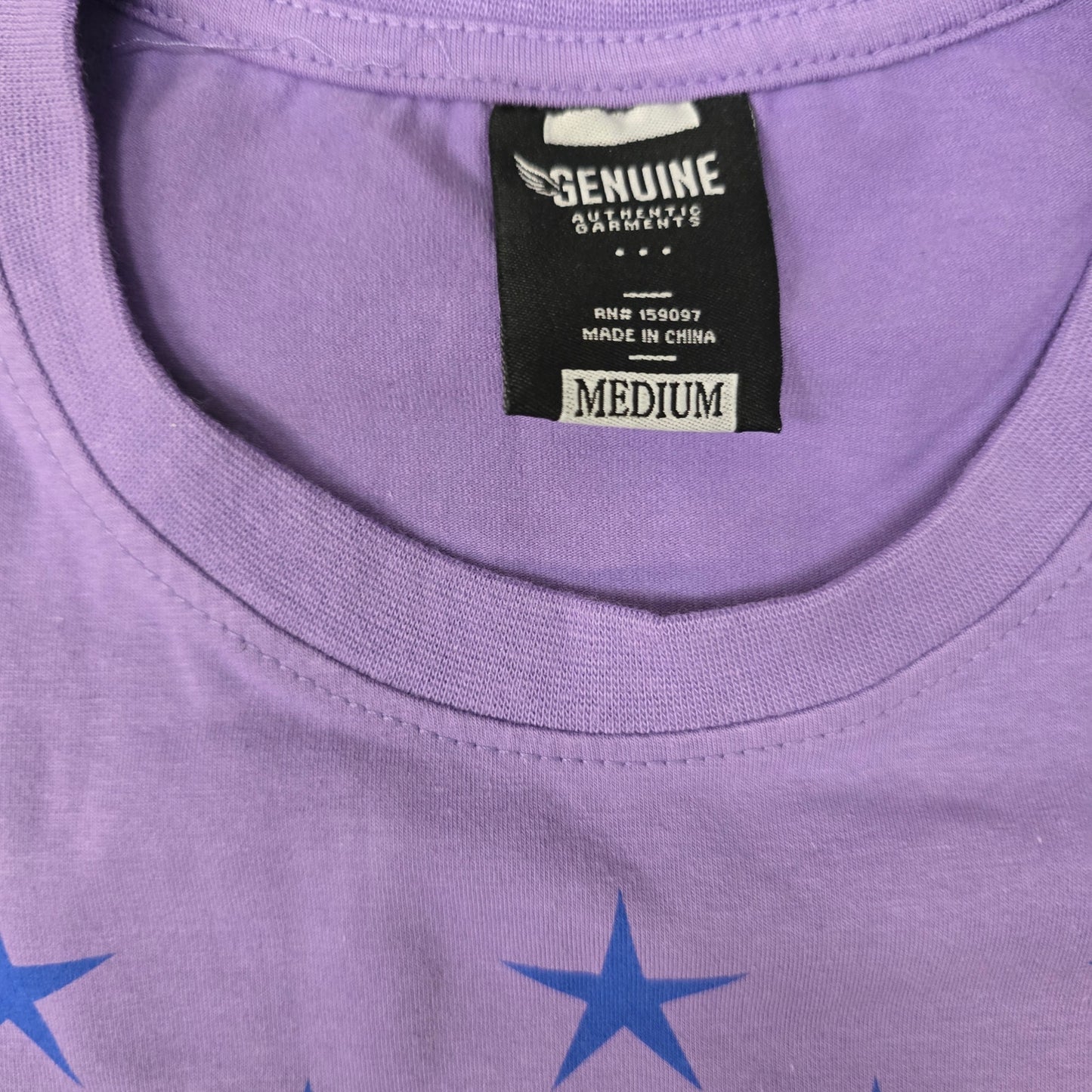 Genuine Purple Graphic Tee – Lightning Skull Pop Art (M)