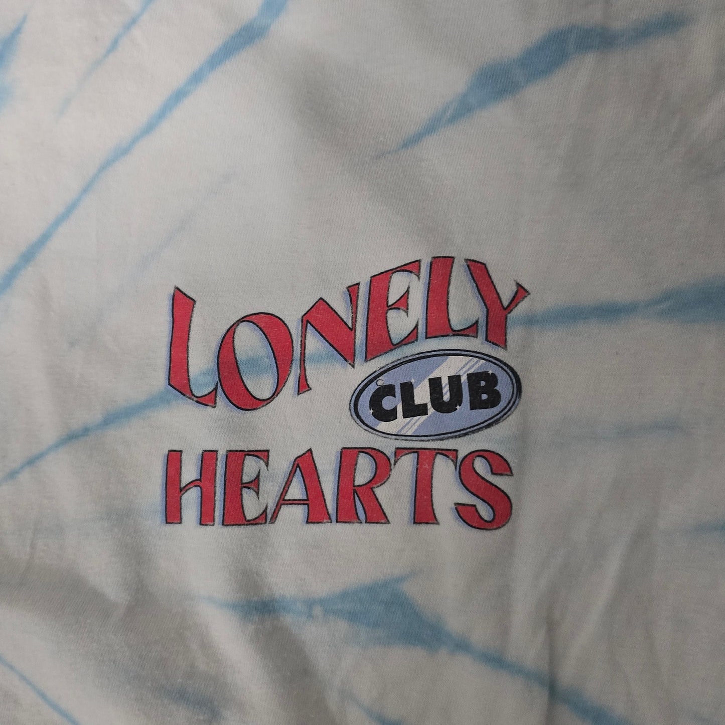 Lonely Hearts Club Tie-Dye T-Shirt Blue White Size M