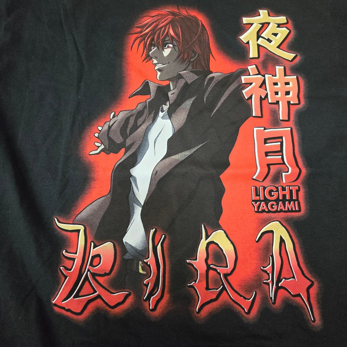 Death Note Light Yagami Kira Tee – Black Anime Shirt (L)