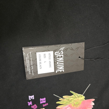 Genuine Black Tee – High Off Expectations Floral Graphic (L)