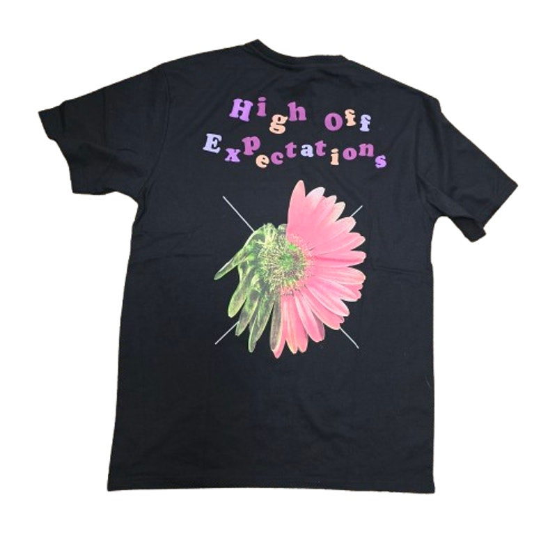 Genuine Black Tee – High Off Expectations Floral Graphic (L)