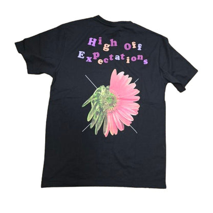 Genuine Black Tee – High Off Expectations Floral Graphic (L)