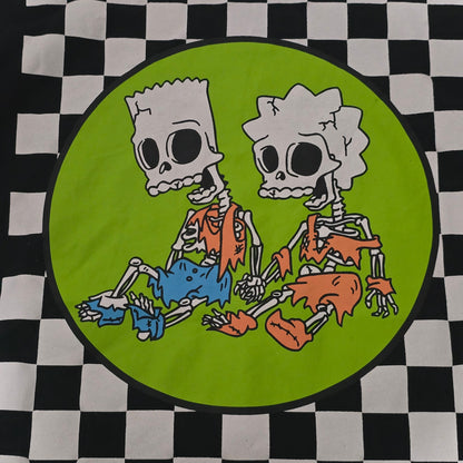 The Simpsons Treehouse of Horror Skeleton Tee | Bart & Lisa Halloween| Large