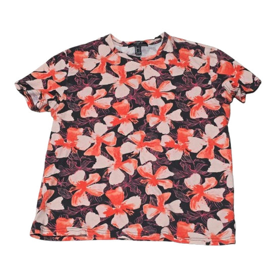 Forever 21 Men's Floral T-Shirt Large Red & Pink Allover Flower Print