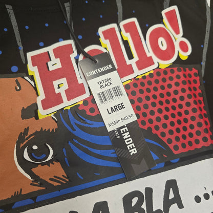 Contender Pop Art Comic Tee – “Hello! Wow!” Graphic (L)