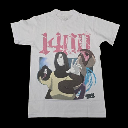 Naruto x 14OO Orochimaru Tee – White Anime Graphic (S)
