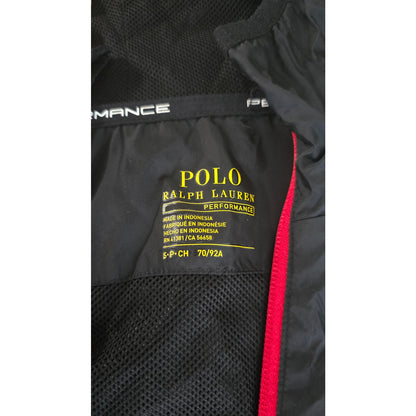 Polo Ralph Lauren Black Windbreaker Jacket with Red Zipper – Men’s Size Small